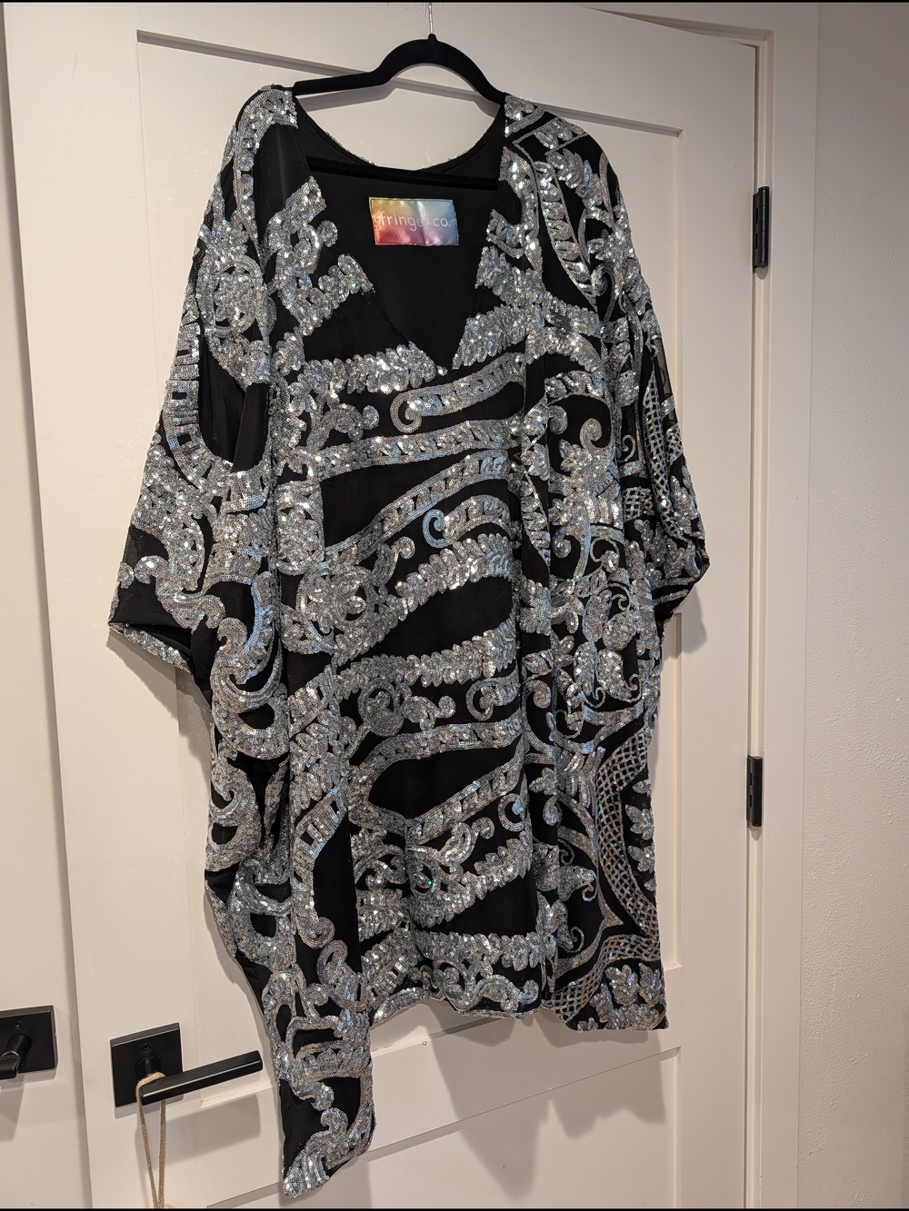 Fringe + CO Black Sequin Kaftan
